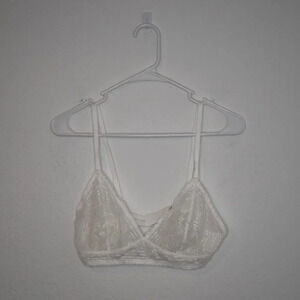 Haven Well Within Sz S Floral Lace Bralette Bra Semi Sheer Adjustable Straps